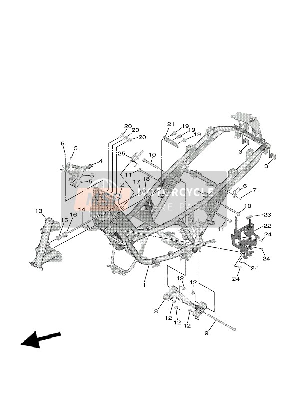 Yamaha TRICITY 300 2021 Frame voor een 2021 Yamaha TRICITY 300